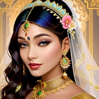 a beautiful indian woman in a bridal dress