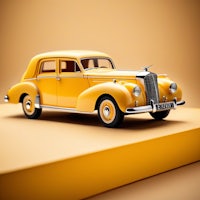 an old yellow car on a yellow background